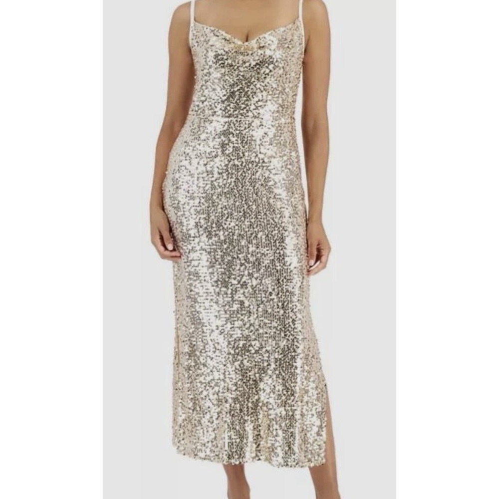 New Taylor Maxi Dress Women's Size 10 Sequined Sleeveless Holiday Party Bright